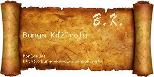 Bunya Károly névjegykártya