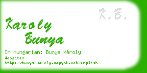 karoly bunya business card